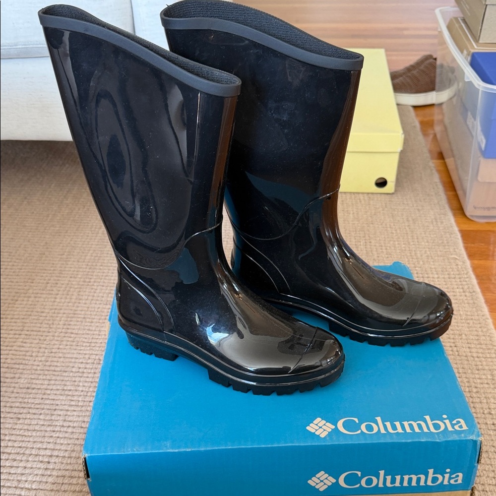 Columbia Glossy Black Waterproof Boots